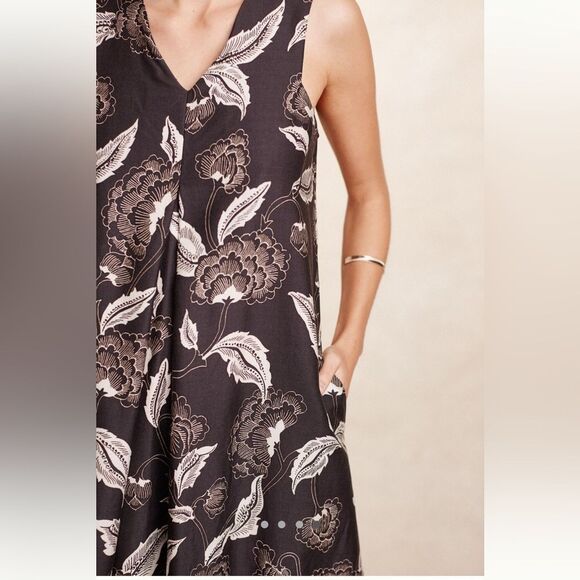 Anthropologie Black and White Floral Maxi Dress - Picture 3 of 14